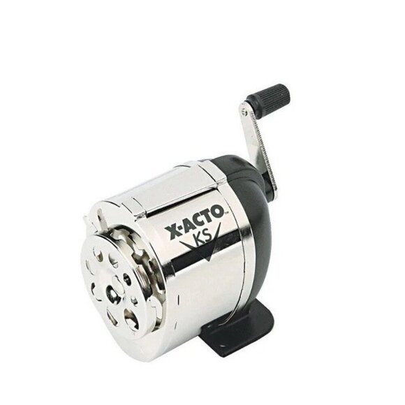 X-Acto KS Manual Classroom Pencil Sharpener Counter Wall-Mount Black Chrome 1031 - Picture 3 of 3